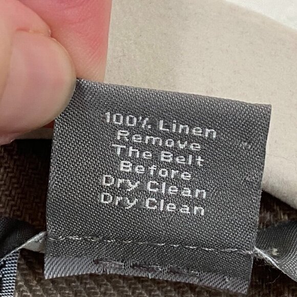 Ann Taylor Vintage 100% Linen Tan Belted Pleated Jacket Size 0 - Picture 6 of 7